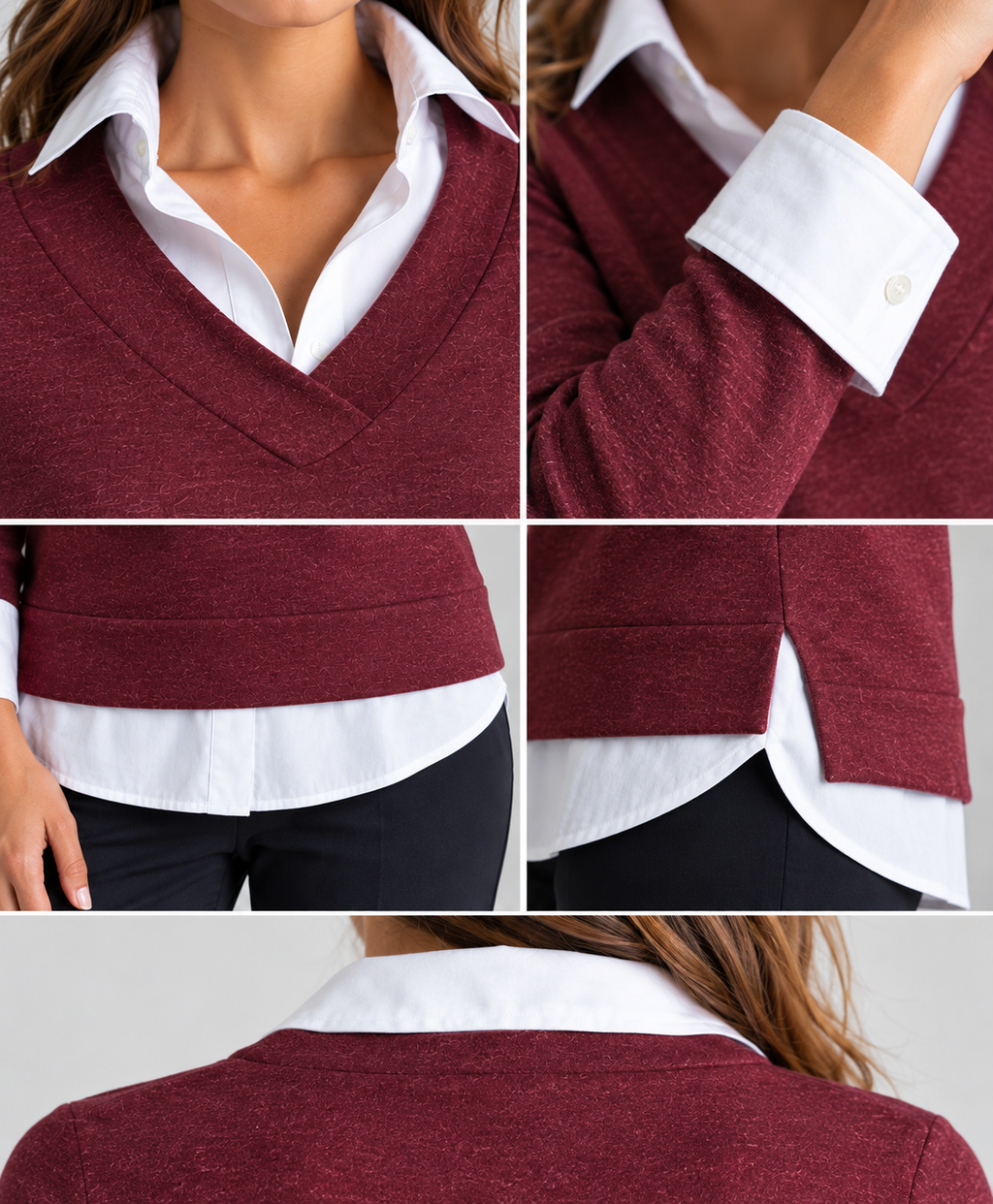 Power Vee 'Sweater' Sweatshirt - Wine