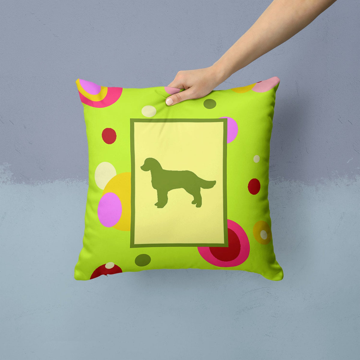 American Water Spaniel Decorative Throw Pillow 14x14 Indoor Outdoor Accent Cushion, Fabric Cover with Insert for Sofa, Bed, Porch & Living Room