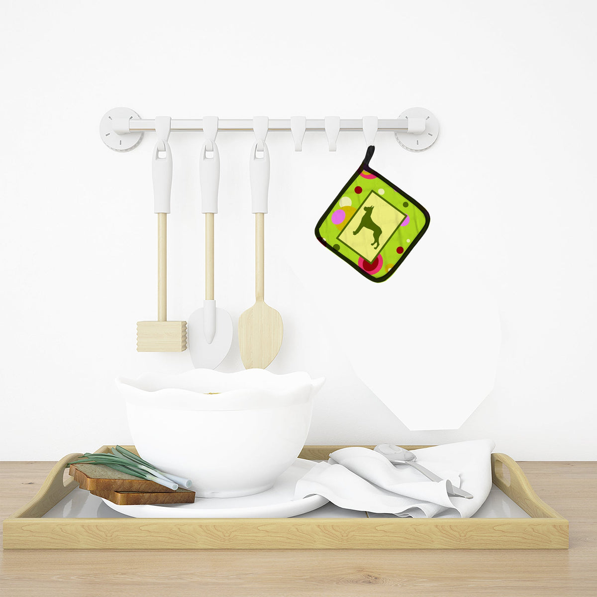Great Dane Pot Holder Set of 2 Heat Resistant Quilted Hot Pads 7.5 x 7.5 Inch, Insulated Kitchen Trivets for Cooking & Baking