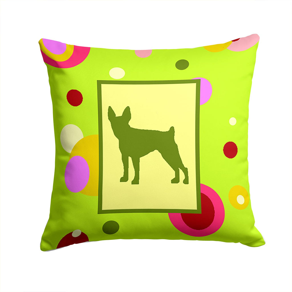Fox Terrier Decorative Throw Pillow 14x14 Indoor Outdoor Accent Cushion, Fabric Cover with Insert for Sofa, Bed, Porch & Living Room