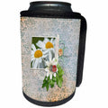 3dRose Image of Shasta Daisy Flowers in Flora Frame, Damask... - Can Cooler Bottle Wrap (cc_329159)