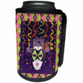 3dRose Image of Mask Face with Feather, Streamer Diamond... - Can Cooler Bottle Wrap (cc_329174)