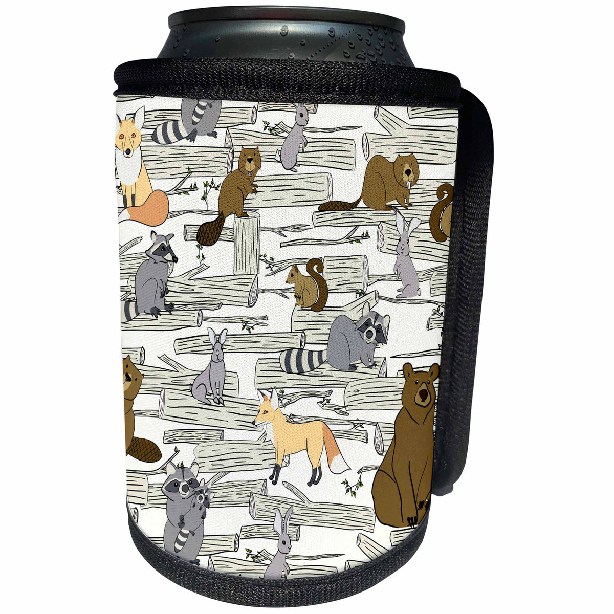 3dRose Woodland Forest Friends - Can Cooler Bottle Wrap (cc_335157)