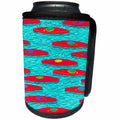 3dRose Red Kayaks Crystal Blue Water Pattern - Can Cooler Bottle Wrap (cc_335172)