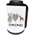 3dRose Peace Love Dobies with peace hand, paw heart, and... - Can Cooler Bottle Wrap (cc_337873)