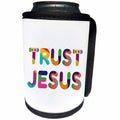 3dRose Amazing colorful text Trust Jesus. A positive... - Can Cooler Bottle Wrap (cc_338305)