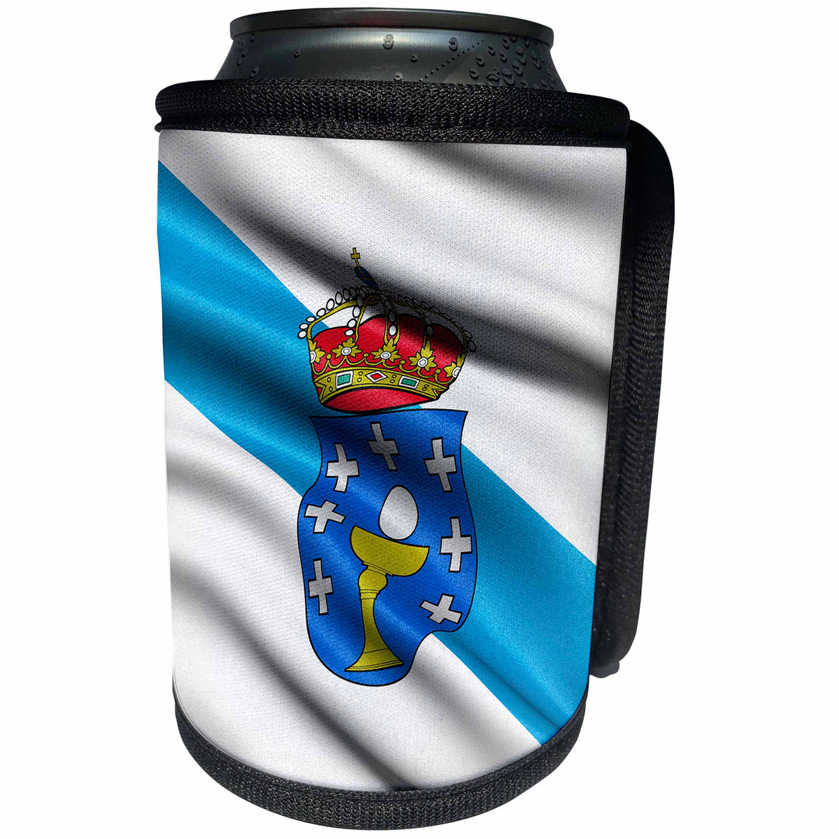 3dRose Flag of Galicia waving in the wind - Can Cooler Bottle Wrap (cc_341482)