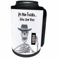 3dRose Funny Cute Skeleton Talking on Cell Phone says he is... - Can Cooler Bottle Wrap (cc_342252)