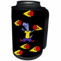 3dRose Funny Cute T-rex Dinosaur Dodging Meteors Cartoon - Can Cooler Bottle Wrap (cc_342257)