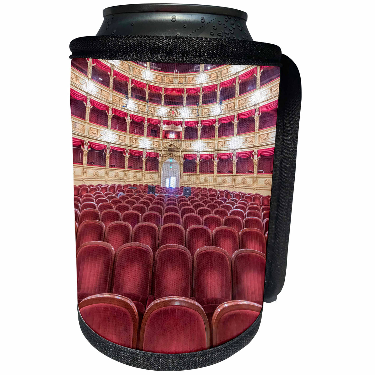 3dRose Italy, Trieste, Teatro Verdi Interior - Can Cooler Bottle Wrap (cc_344008)