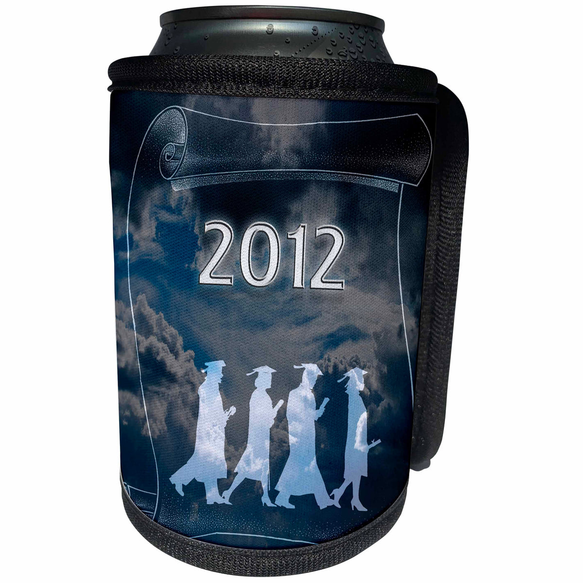 3dRose Beverly Turner Graduation Design - Graduates Walking on Clouds 2012 - Can Cooler Bottle Wrap (cc_34444)