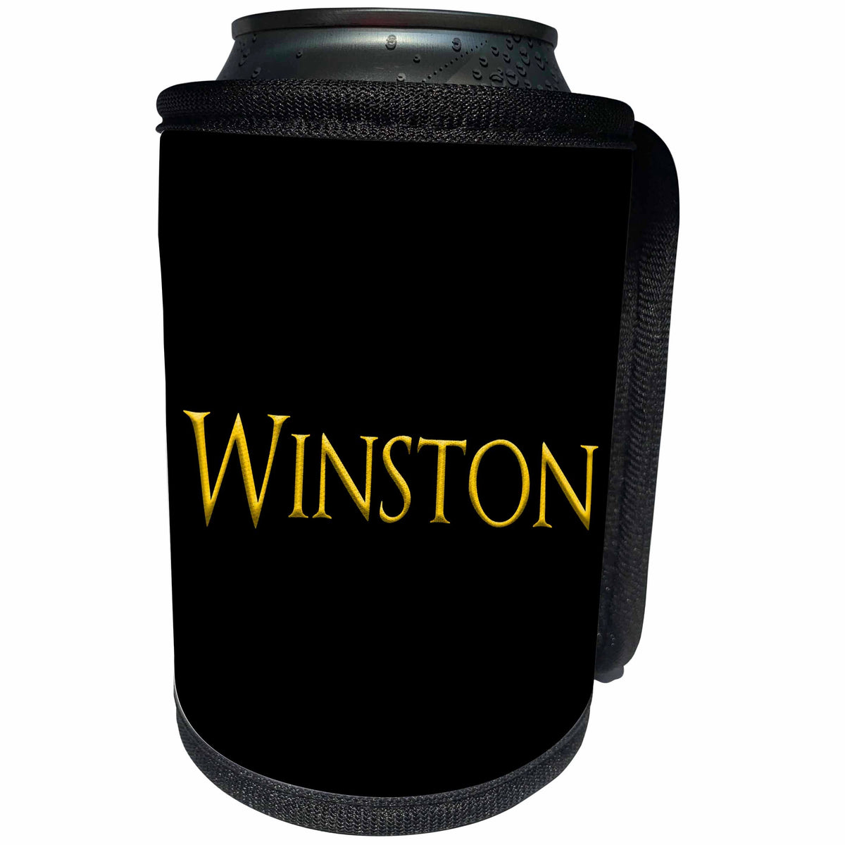 3dRose Winston common male name in the America. Yellow on... - Can Cooler Bottle Wrap (cc_344444)