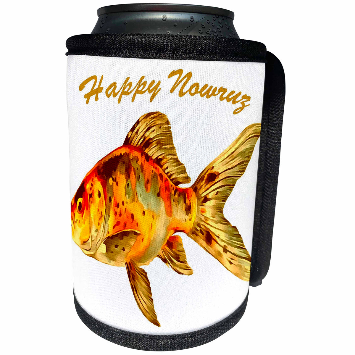 3dRose Elegant Happy Nowruz Goldfish Persian New Year - Can Cooler Bottle Wrap (cc_347068)