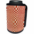 3dRose Florene Optical Illusions - White and Red Optical Illusion - Can Cooler Bottle Wrap (cc_34708)