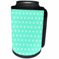 3dRose Aqua Geometric Art Deco Style Triangles Pattern - Can Cooler Bottle Wrap (cc_347089)