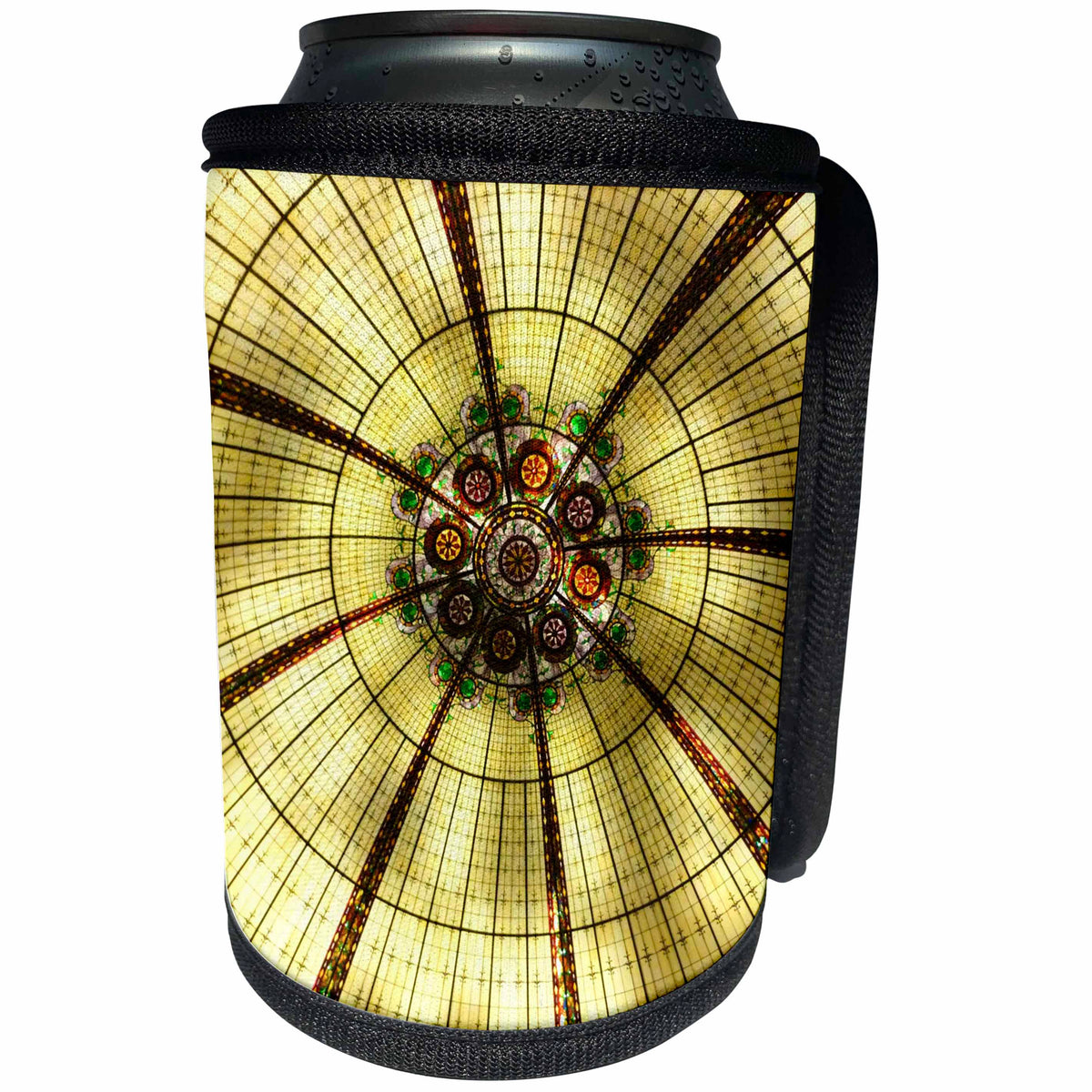 3dRose Florene Decorative - Stained Glass Ceiling - Can Cooler Bottle Wrap (cc_34751)