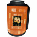 3dRose Image of Yellow Gerber Daisy Photo in Orange Abstract... - Can Cooler Bottle Wrap (cc_347558)