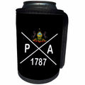 3dRose Pennsylvania state abbreviation, statehood, and flag... - Can Cooler Bottle Wrap (cc_348348)