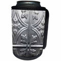3dRose Florene Designer Texture - Silver Relief - Can Cooler Bottle Wrap (cc_34863)