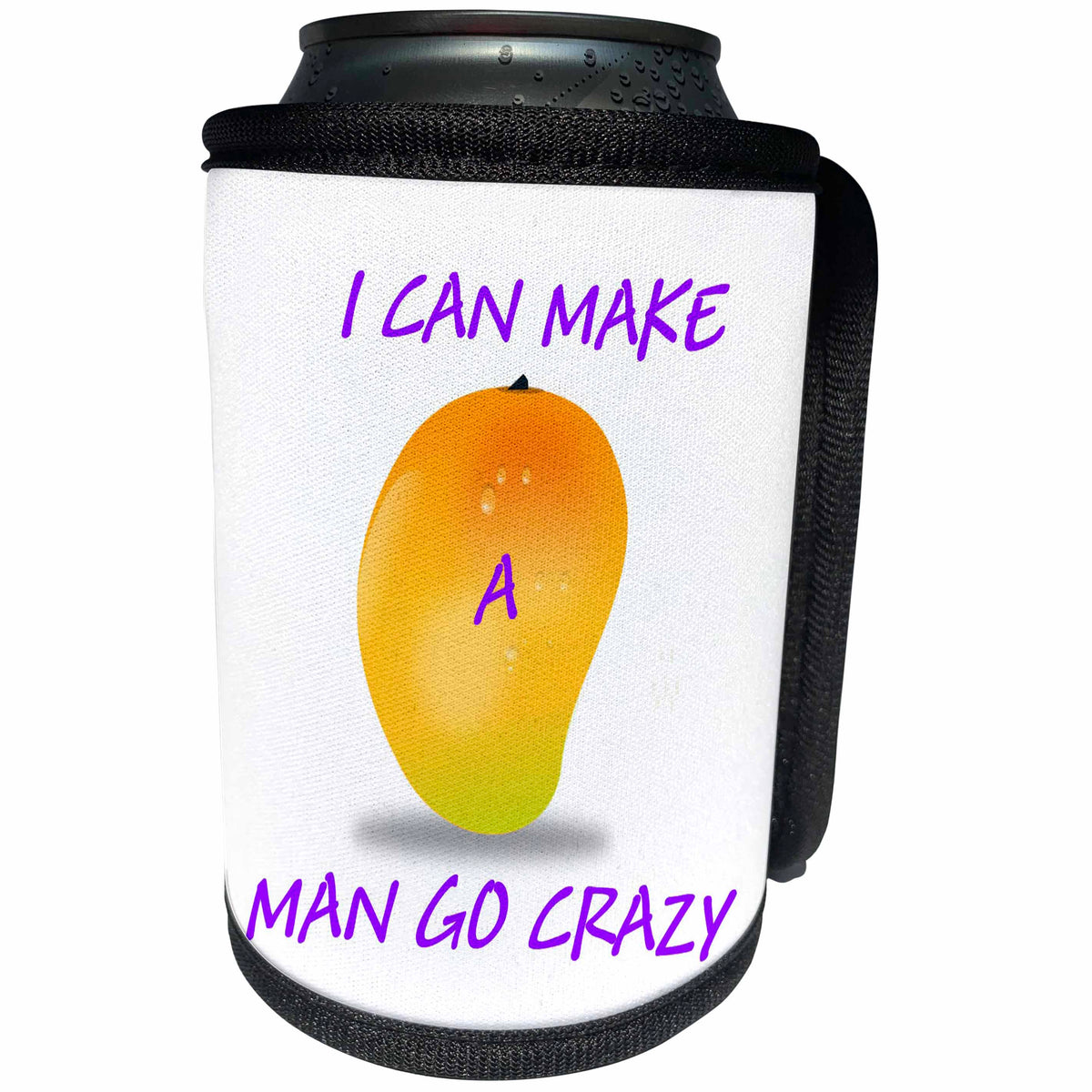 3dRose Image of Words I Can Make A Man Go Crazy With Orangy... - Can Cooler Bottle Wrap (cc_349107)
