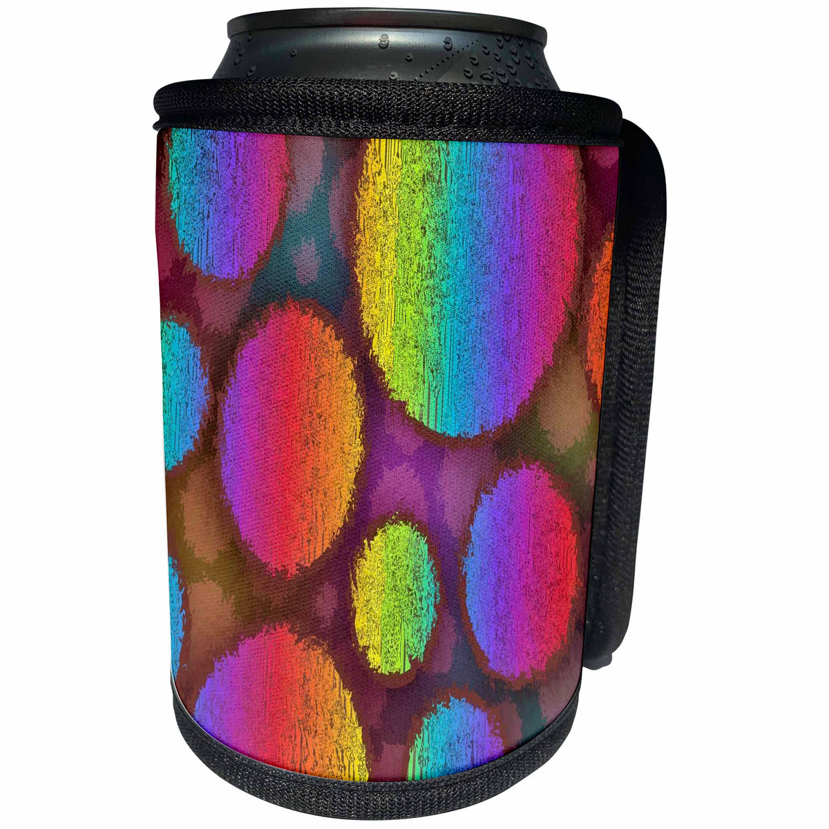 3dRose Image of Colorful Smooth Ovals In Rainbow Colors... - Can Cooler Bottle Wrap (cc_349119)