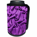 3dRose Florene Designer Texture - Red Purple Ruffles - Can Cooler Bottle Wrap (cc_34995)