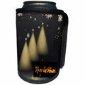 3dRose Image of Shiny Gold Merry Christmas Text With Three... - Can Cooler Bottle Wrap (cc_350191)