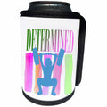 3dRose Image of Word Determined with Striped Background... - Can Cooler Bottle Wrap (cc_350611)