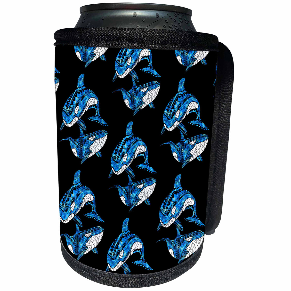 3dRose Tribal killer whale pattern for anyone who loves orcas. - Can Cooler Bottle Wrap (cc_350621)