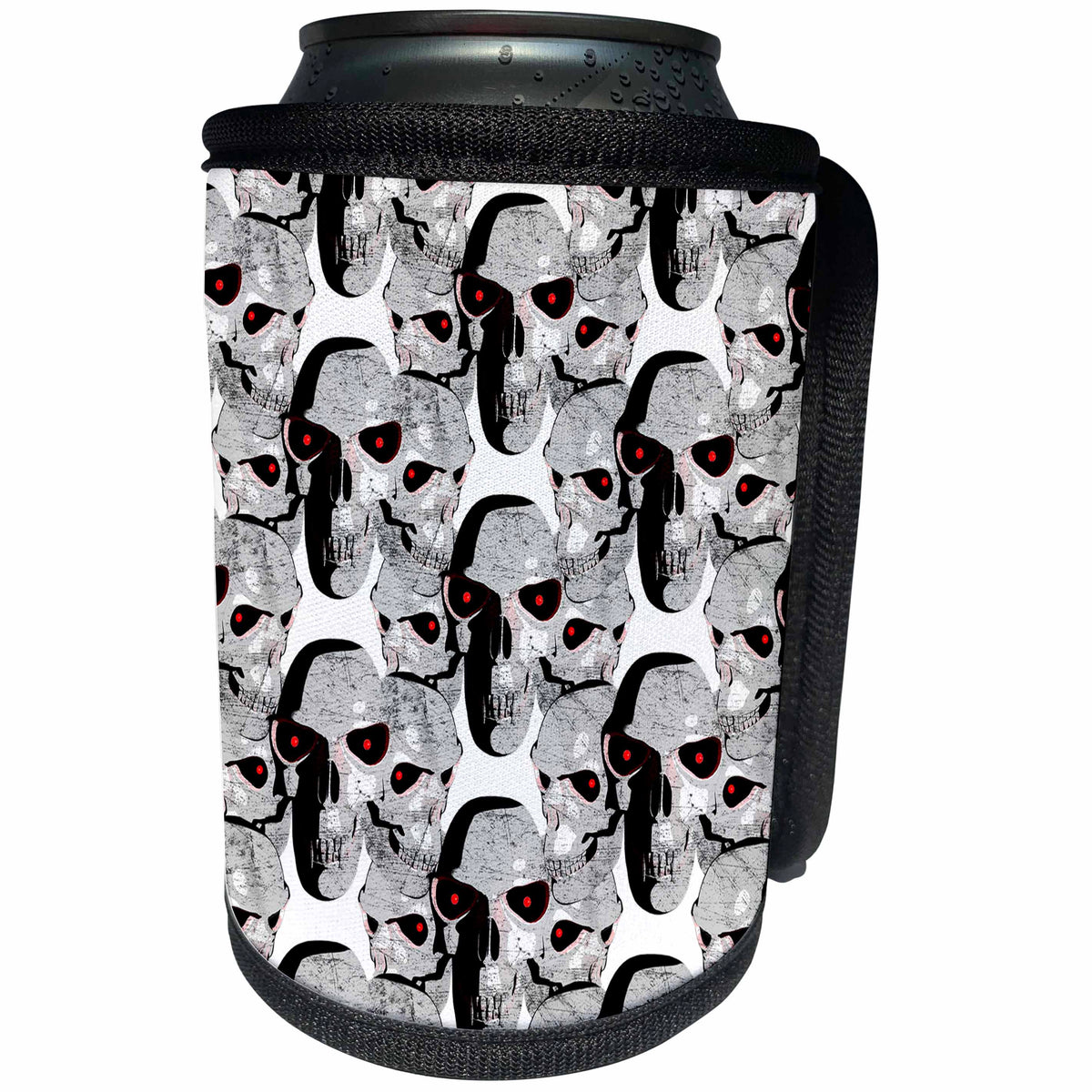 3dRose A pattern of scary monster skulls, great for Halloween. - Can Cooler Bottle Wrap (cc_350649)