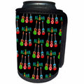 3dRose A tropical island Aloha pattern of ukuleles and... - Can Cooler Bottle Wrap (cc_350653)