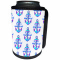 3dRose A ship anchor nautical pattern on vintage sailing chart... - Can Cooler Bottle Wrap (cc_351470)