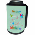 3dRose Happy 52nd Birthday, Cupcake with Candle, Balloons,... - Can Cooler Bottle Wrap (cc_351670)