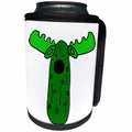 3dRose Cute Funny Dill Pickle Moose Cartoon - Can Cooler Bottle Wrap (cc_351695)