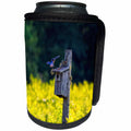 3dRose Bird flying aound birdhouse - Can Cooler Bottle Wrap (cc_351707)