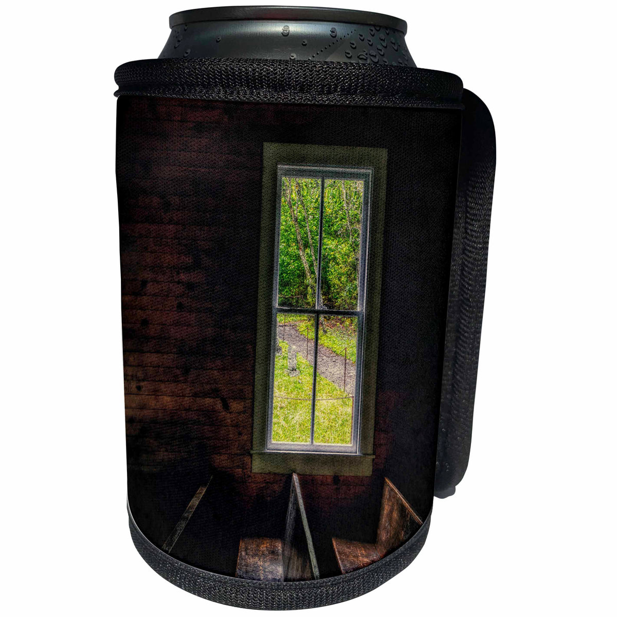 3dRose Church pews and window - Can Cooler Bottle Wrap (cc_351722)
