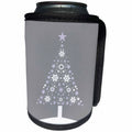 3dRose Christmas Tree Of Snowflakes Ultimate Gray - Can Cooler Bottle Wrap (cc_352114)
