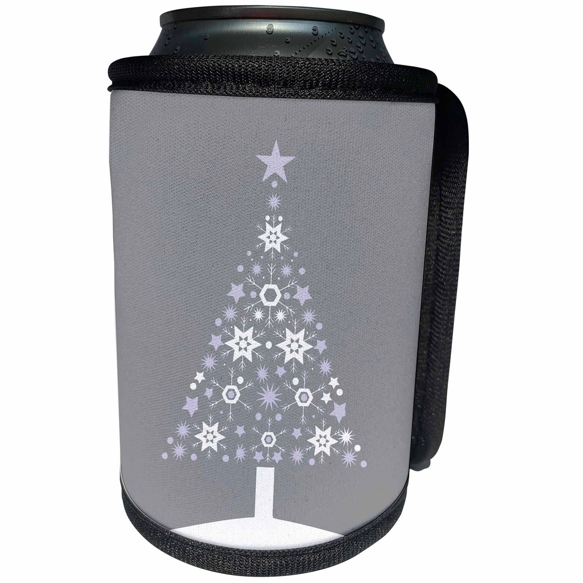 3dRose Christmas Tree Of Snowflakes Ultimate Gray - Can Cooler Bottle Wrap (cc_352114)