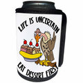 3dRose Funny Life is uncertain eat dessert first Old Buzzard... - Can Cooler Bottle Wrap (cc_352135)