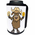 3dRose Funny Cute Musk Ox holding Bitcoin and Dogecoin Crypto... - Can Cooler Bottle Wrap (cc_352156)
