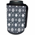 3dRose A pretty snowflake seamless pattern on a gray background - Can Cooler Bottle Wrap (cc_352946)