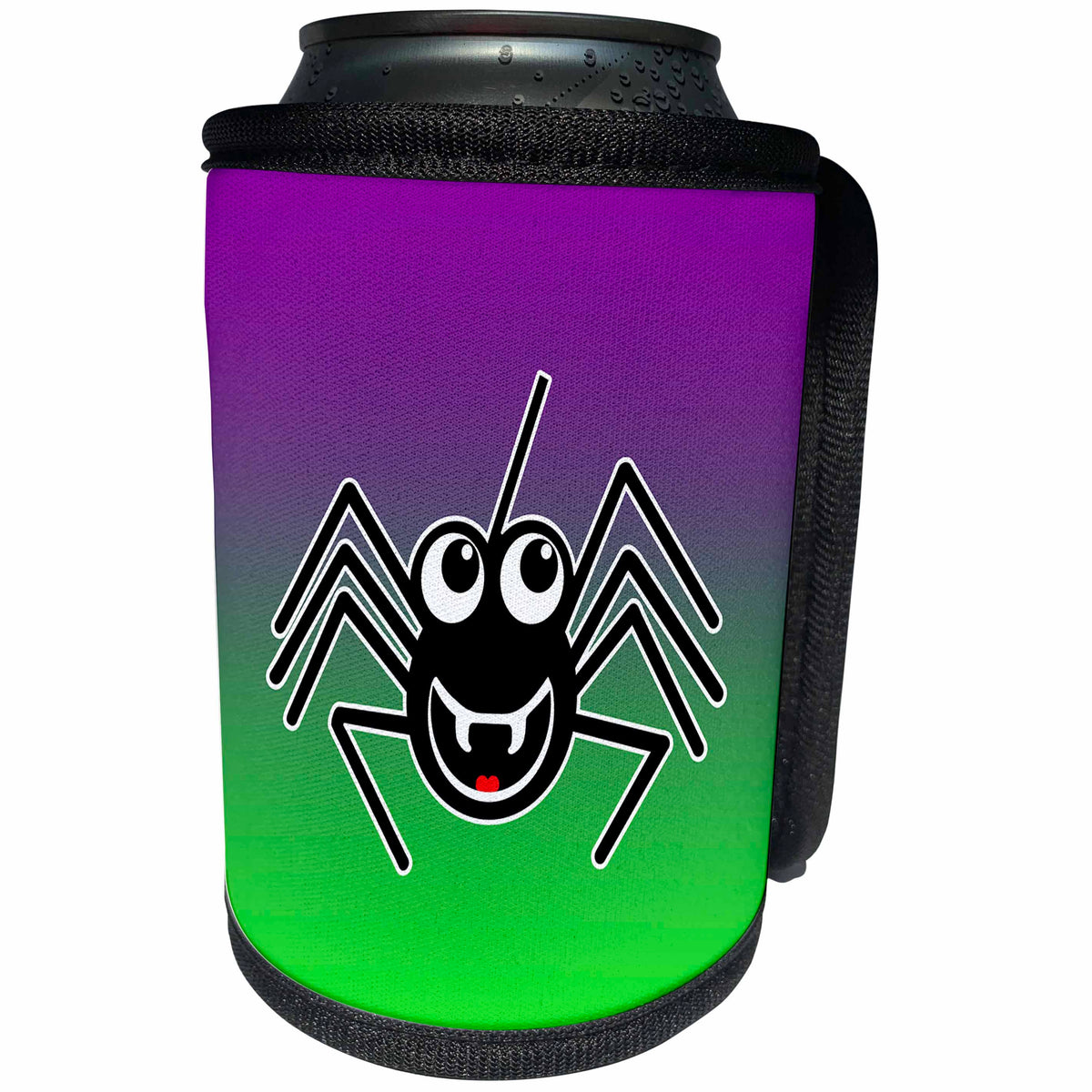 3dRose How cute is this little smiling spider Very cute - Can Cooler Bottle Wrap (cc_352948)