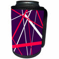 3dRose Red and White Strips Against A Blue Background - Can Cooler Bottle Wrap (cc_352960)