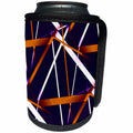 3dRose Seamless Orange Brown and White Strips Pattern Blue... - Can Cooler Bottle Wrap (cc_352962)
