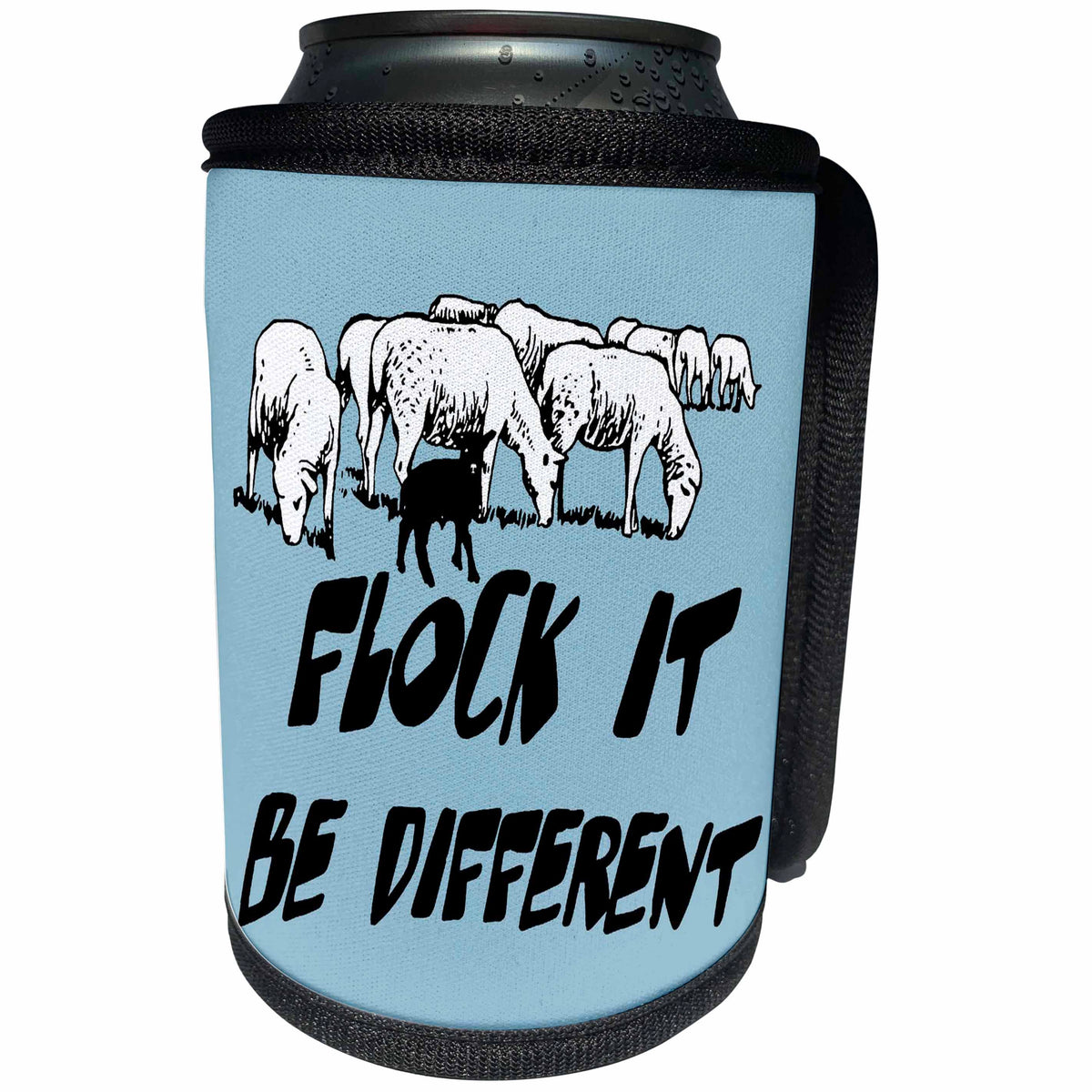 3dRose Flock It - Be Different - Can Cooler Bottle Wrap (cc_353235)