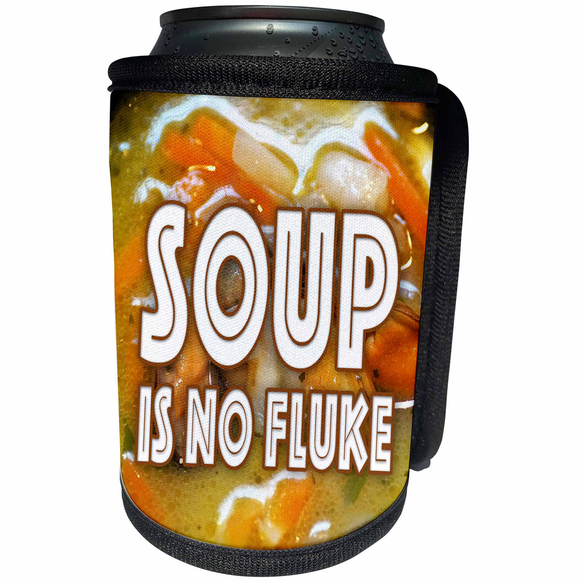 3dRose Image of Words Soup Is No Fluke - Can Cooler Bottle Wrap (cc_353634)