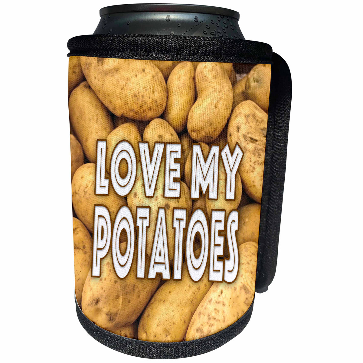 3dRose Image of Words Love My Potatoes - Can Cooler Bottle Wrap (cc_353637)