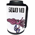 3dRose Funny Cute Purple Squid with Video Game Contoller Squid... - Can Cooler Bottle Wrap (cc_353662)