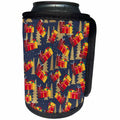 3dRose Pattern of red, yellow Christmas gifts, spruce trees on... - Can Cooler Bottle Wrap (cc_354487)