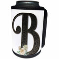 3dRose Monogram Initial B With Pretty White Floral - Can Cooler Bottle Wrap (cc_354693)